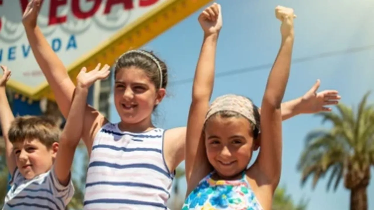 Children enjoying a family day in Las Vegas